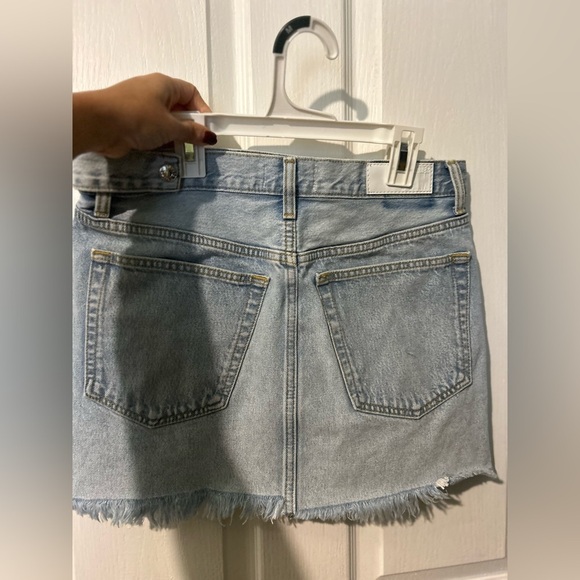 RE/DONE & PAM Mid Rise Wrap Jean Skirt Maliblue Size 27 - Picture 5 of 16